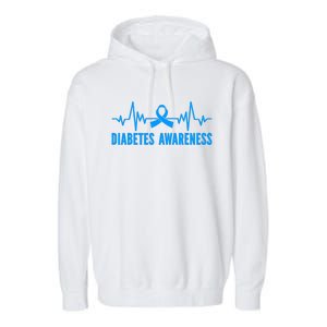 In November We Wear Bleu Diabetes Awareness Butterflies Garment-Dyed Fleece Hoodie