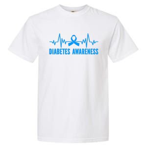 In November We Wear Bleu Diabetes Awareness Butterflies Garment-Dyed Heavyweight T-Shirt