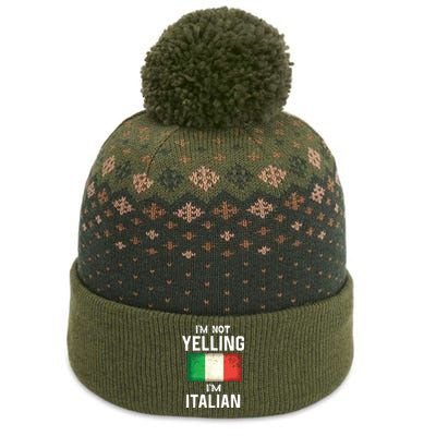 Im Not Yelling Im Italian Funny Italy Flag The Baniff Cuffed Pom Beanie