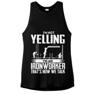 IM Not Yelling IM An Ironworker Rodbuster Ironworking Ladies PosiCharge Tri-Blend Wicking Tank