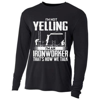 IM Not Yelling IM An Ironworker Rodbuster Ironworking Cooling Performance Long Sleeve Crew