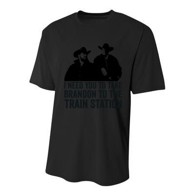I Need You To Take Brandon To The Train Station Youth Performance Sprint T-Shirt