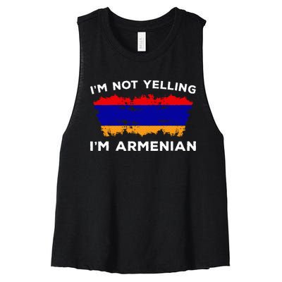 IM Not Yelling IM Armenian Humor Lover Women's Racerback Cropped Tank