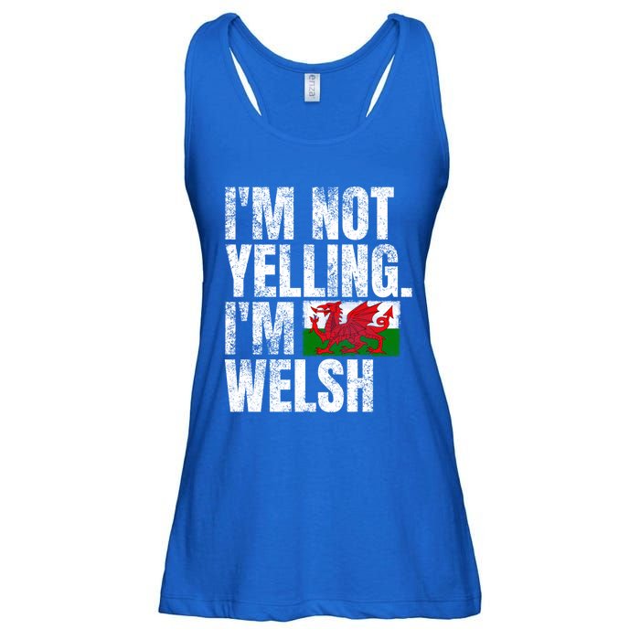 IM Not Yelling IM Welsh Quotes Graphic Funny Wales Gift Ladies Essential Flowy Tank