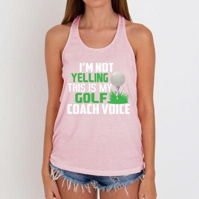 IM Not Yelling This Is My Golf Coach Voice Gift Women's Knotted Racerback Tank