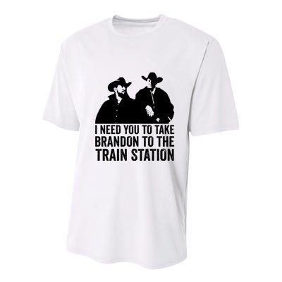 I Need You To Take Brandon To The Train Station Youth Performance Sprint T-Shirt