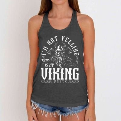 IM Not Yelling This Is My Viking Voice North Myth Vikings Women's Knotted Racerback Tank