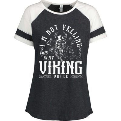 IM Not Yelling This Is My Viking Voice North Myth Vikings Enza Ladies Jersey Colorblock Tee