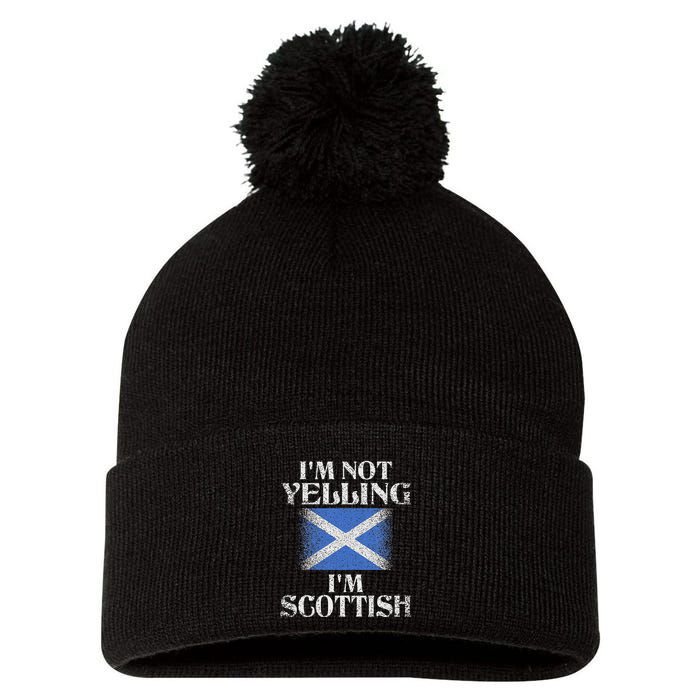IM Not Yelling IM Scottish Funny Scottish Pride Pom Pom 12in Knit Beanie