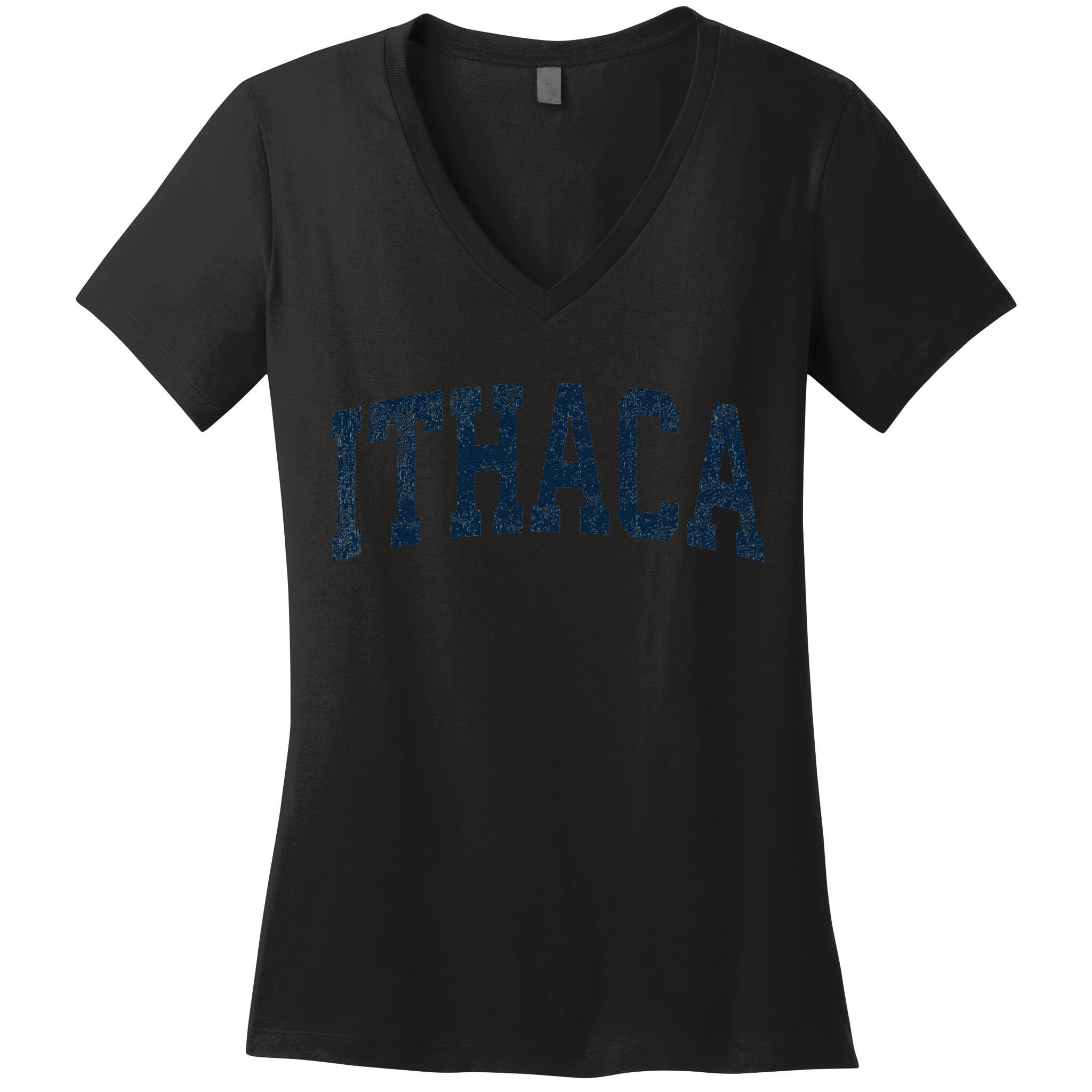 Ithaca New York Ny Vintage Athletic Sports Women's V-Neck T-Shirt