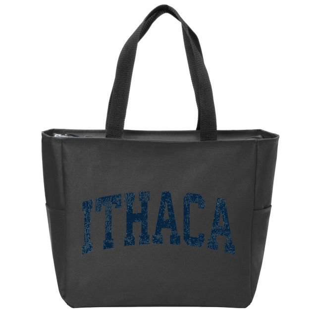 Ithaca New York Ny Vintage Athletic Sports Zip Tote Bag