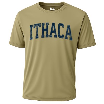 Ithaca New York Ny Vintage Athletic Sports Cooling Performance Crew T-Shirt