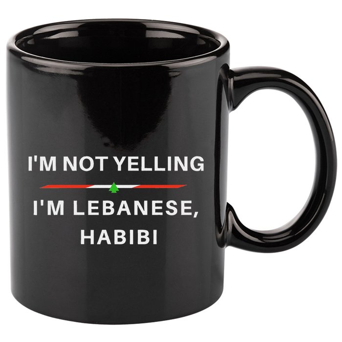 IM Not Yelling IM Lebanese Habibi Funny Arabic 11oz C Handle Ceramic Mug