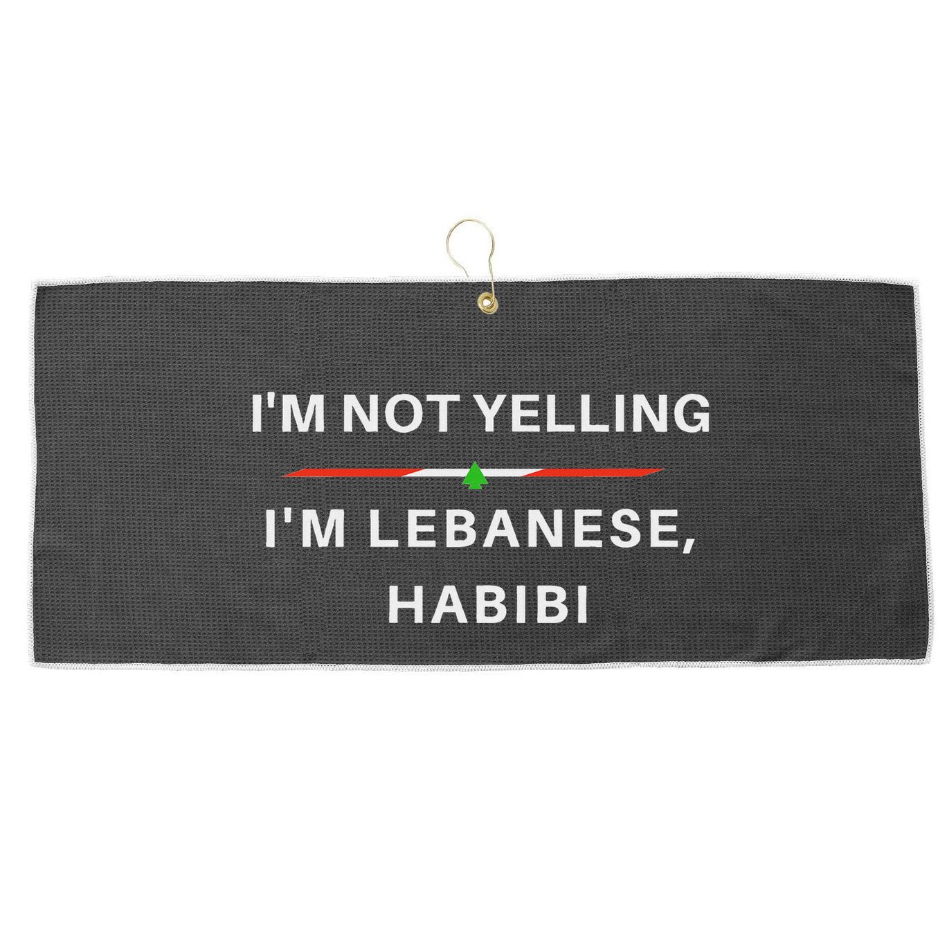 IM Not Yelling IM Lebanese Habibi Funny Arabic Large Microfiber Waffle Golf Towel