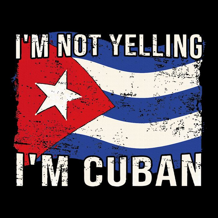 IM Not Yelling IM Cuban Heritage Cuba Flag Funny Quote Bucket Hat
