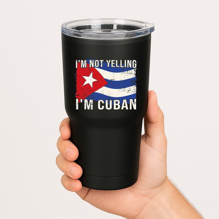 IM Not Yelling IM Cuban Heritage Cuba Flag Funny Quote Tumbler