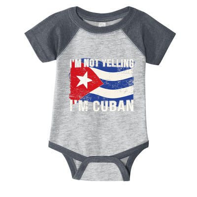 IM Not Yelling IM Cuban Heritage Cuba Flag Funny Quote Infant Baby Jersey Bodysuit