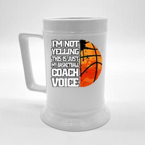 I'm Not Yelling Basketball Coach Voice Coaching Basketball Funny Gift Beer Stein