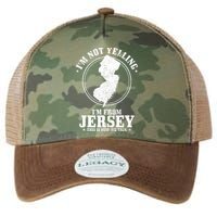 Im Not Yelling Im From New Jersey Funny State Map Pride Legacy Tie Dye Trucker Hat