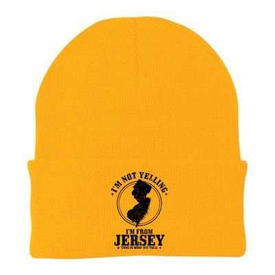 Im Not Yelling Im From New Jersey Funny State Map Pride Knit Cap Winter Beanie