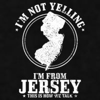 Im Not Yelling Im From New Jersey Funny State Map Pride Ladies PosiCharge Tri-Blend Wicking Tank