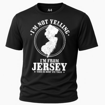 Im Not Yelling Im From New Jersey Funny State Map Pride Performance Shirt