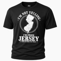Im Not Yelling Im From New Jersey Funny State Map Pride Cooling Performance Crew T-Shirt