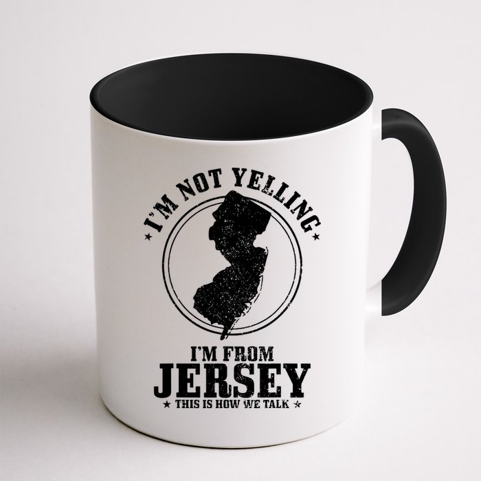 Im Not Yelling Im From New Jersey Funny State Map Pride Mug