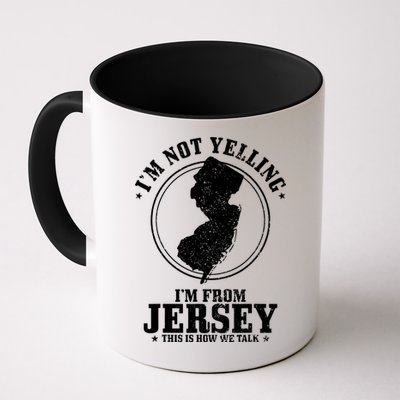Im Not Yelling Im From New Jersey Funny State Map Pride Mug