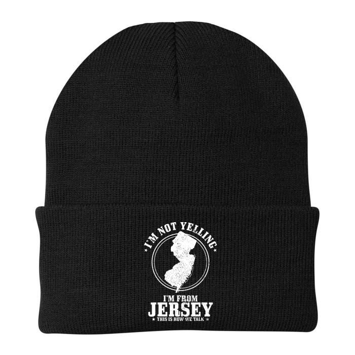 Im Not Yelling Im From New Jersey Funny State Map Pride Beanie
