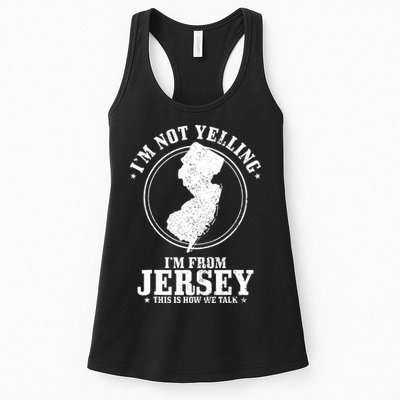 Im Not Yelling Im From New Jersey Funny State Map Pride Womens Tank Top