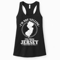 Im Not Yelling Im From New Jersey Funny State Map Pride Womens Tank Top