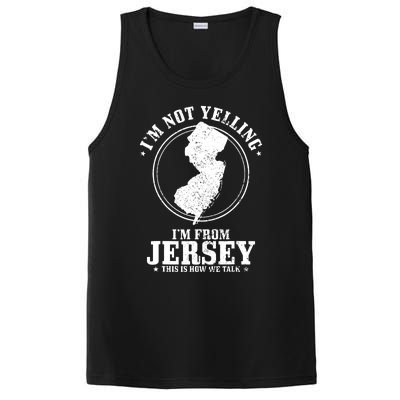 Im Not Yelling Im From New Jersey Funny State Map Pride PosiCharge Competitor Tank