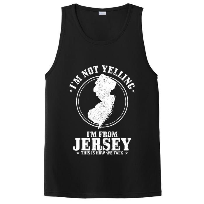 Im Not Yelling Im From New Jersey Funny State Map Pride PosiCharge Competitor Tank