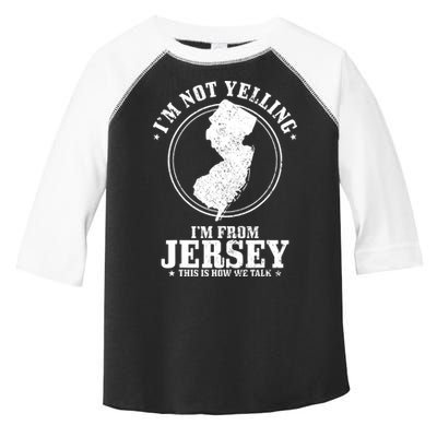 Im Not Yelling Im From New Jersey Funny State Map Pride Toddler Fine Jersey T-Shirt