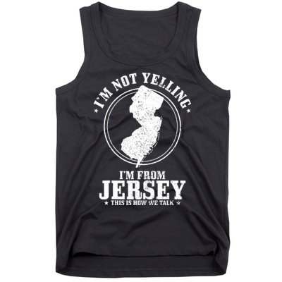 Im Not Yelling Im From New Jersey Funny State Map Pride Tank Top