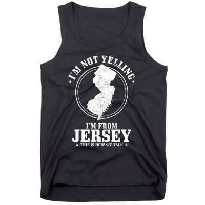 Im Not Yelling Im From New Jersey Funny State Map Pride Tank Top