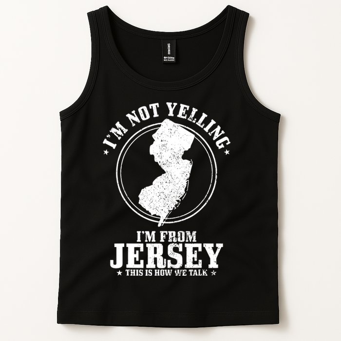 Im Not Yelling Im From New Jersey Funny State Map Pride Tank Top