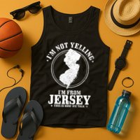 Im Not Yelling Im From New Jersey Funny State Map Pride Tank Top