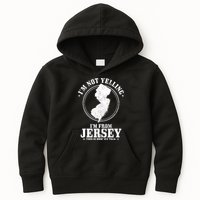 Im Not Yelling Im From New Jersey Funny State Map Pride Kids Hoodie