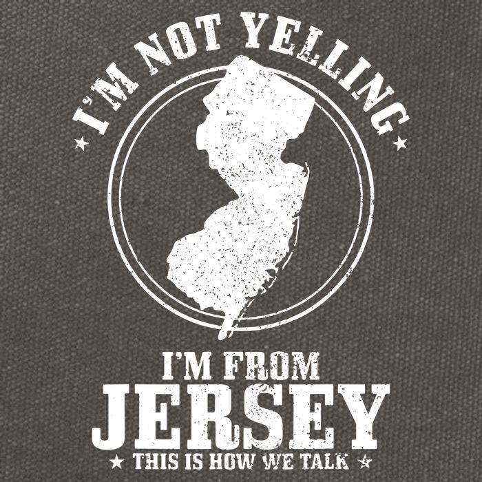 Im Not Yelling Im From New Jersey Funny State Map Pride Cotton Canvas Backpack