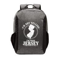Im Not Yelling Im From New Jersey Funny State Map Pride Vector Backpack