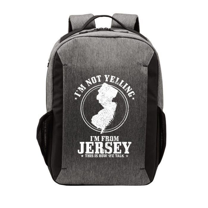 Im Not Yelling Im From New Jersey Funny State Map Pride Vector Backpack