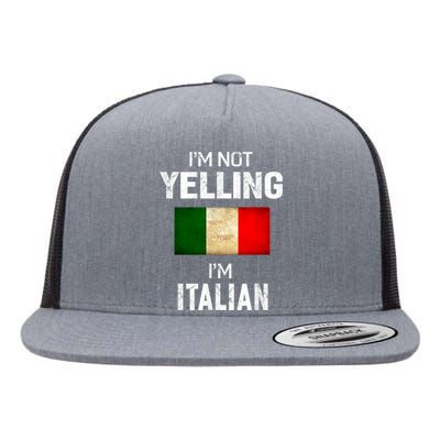 Im Not Yelling Im Italian Tee Shirts Men Women Funny Gift Flat Bill Trucker Hat