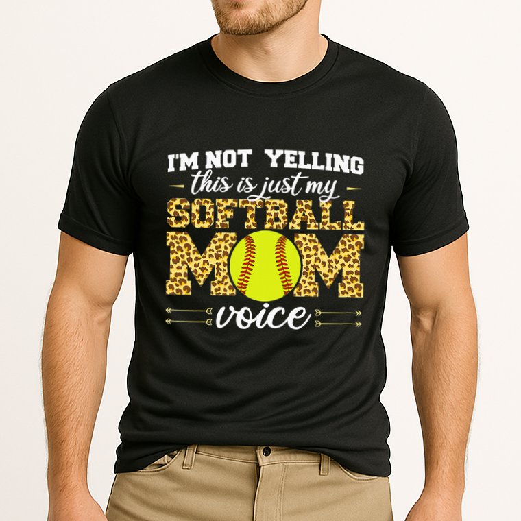 I'm not yelling This is Softball Mom voice Leopard Performance Shirt