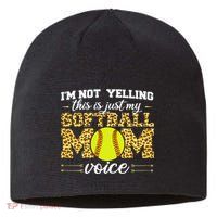 I'm not yelling This is Softball Mom voice Leopard Sustainable Beanie