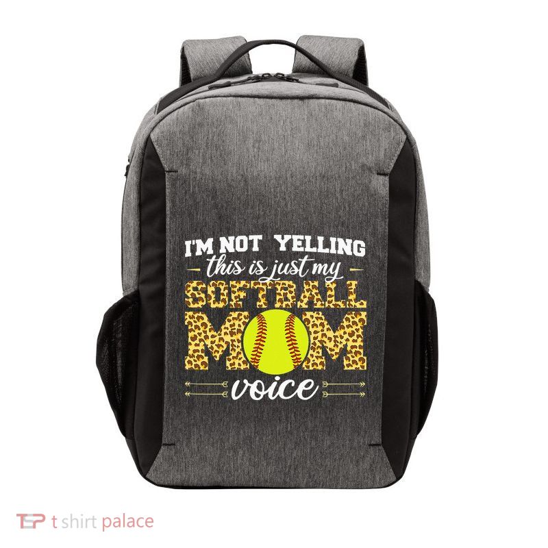 I'm not yelling This is Softball Mom voice Leopard Vector Backpack