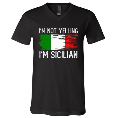 IM Not Yelling IM Sicilian V-Neck T-Shirt