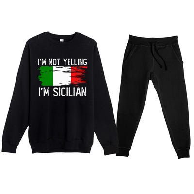 IM Not Yelling IM Sicilian Premium Crewneck Sweatsuit Set