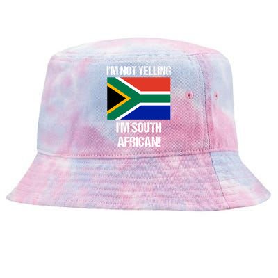 Im Not Yelling Im South African Country Flag South Africa Gift Tie-Dyed Bucket Hat